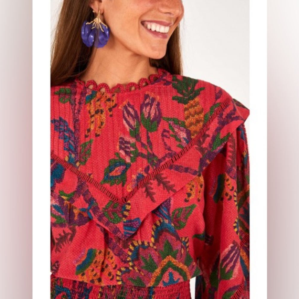 FARM Rio Red Paisley Mini Dress - Picture 3 of 12